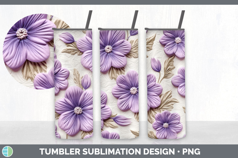 3d-violet-flowers-tumbler-sublimation-20-oz-skinny-tumbler-design
