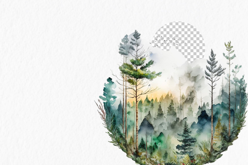 spring-forest-watercolor-clipart-png