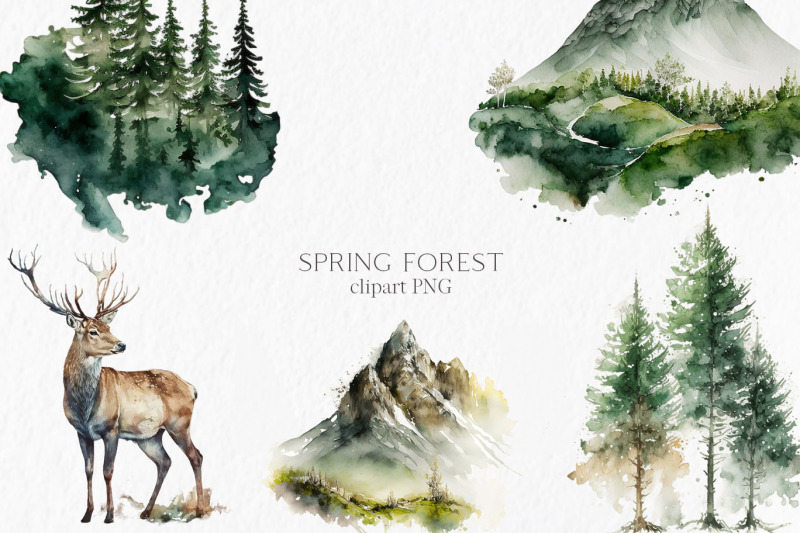 spring-forest-watercolor-clipart-png