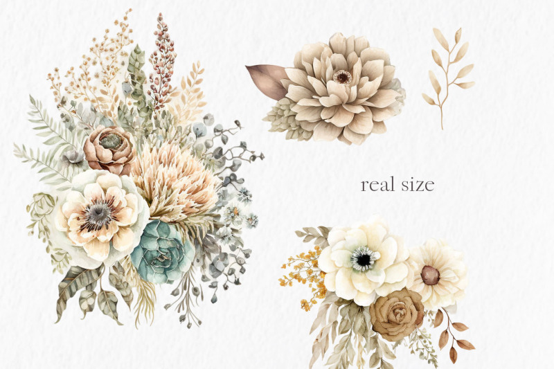 beige-flowers-watercolor-clipart-png