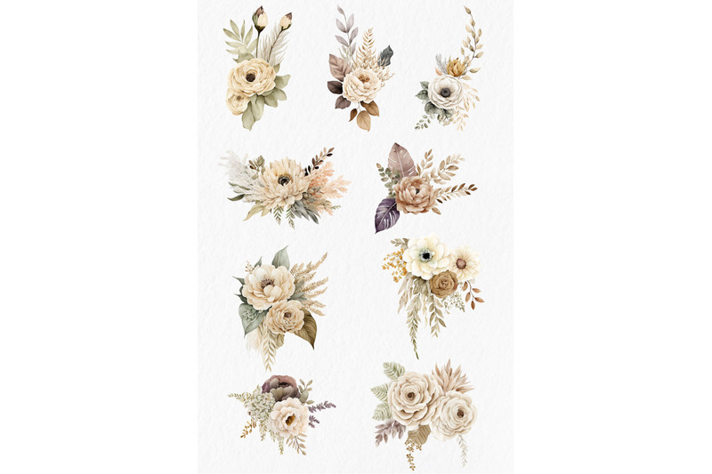 beige-flowers-watercolor-clipart-png