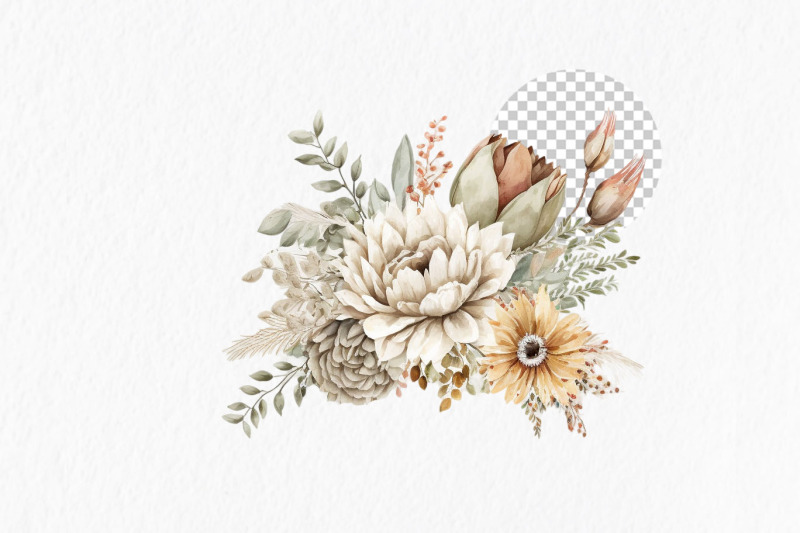 beige-flowers-watercolor-clipart-png