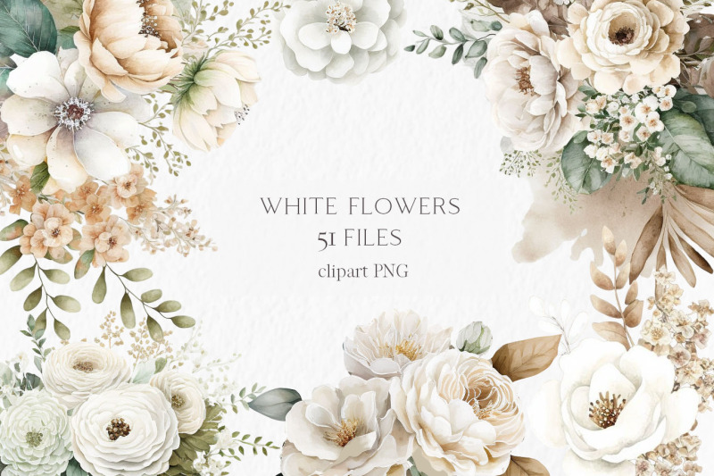 white-flowers-watercolor-clipart-png
