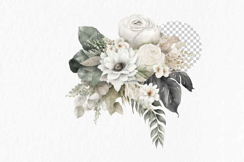 white-flowers-watercolor-clipart-png