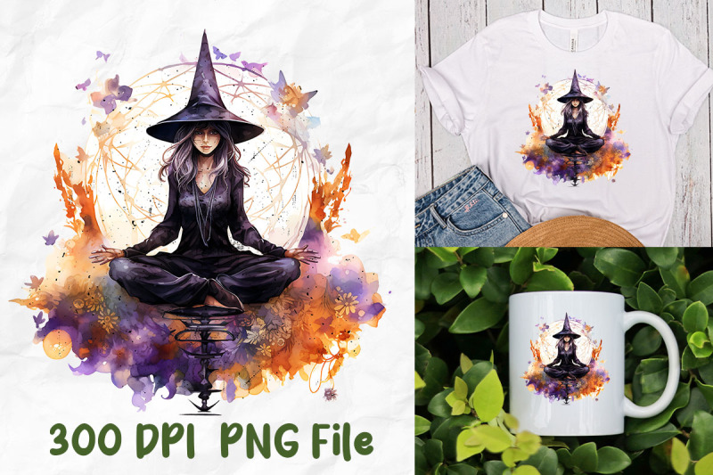 yoga-mandala-witch-meditate-watercolor