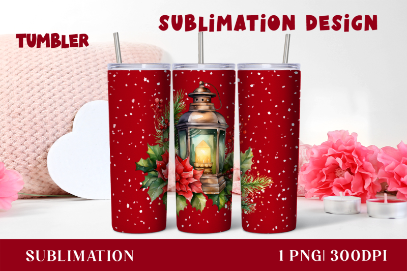 watercolor-christmas-lantern-tumbler-sublimation