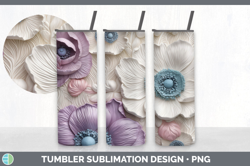 3d-anemone-flowers-tumbler-sublimation-20-oz-skinny-tumbler-design