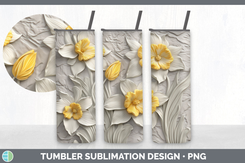 3d-daffodil-flowers-tumbler-sublimation-20-oz-skinny-tumbler-design