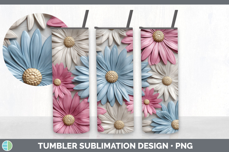 3d-daisy-flowers-tumbler-sublimation-20-oz-skinny-tumbler-design