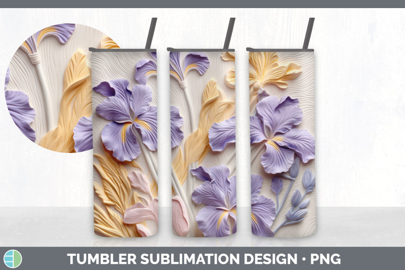 3d-iris-flowers-tumbler-sublimation-20-oz-skinny-tumbler-design