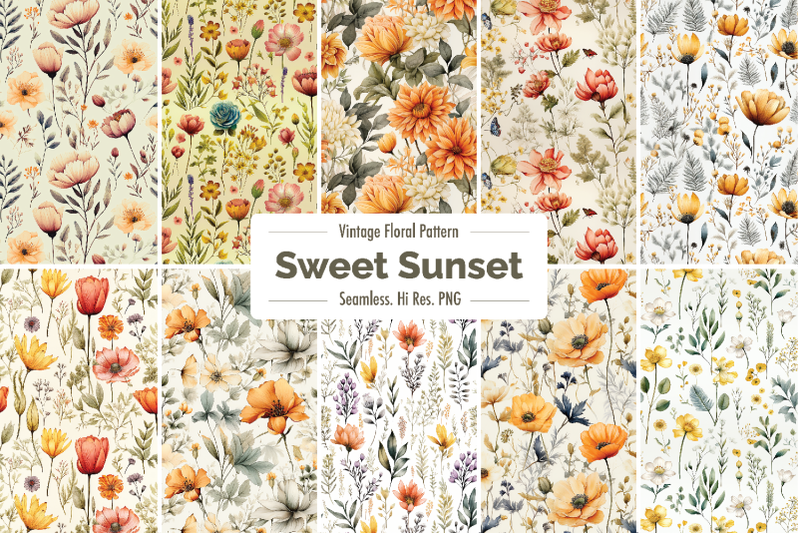 10-vintage-wild-flower-seamless-pattern-in-orange-tones
