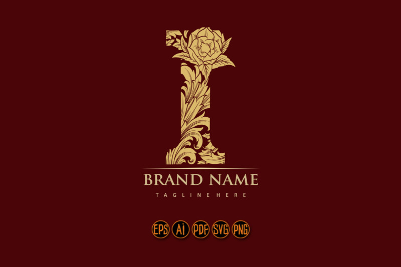 golden-elegance-luxury-engraved-i-monogram-letter-logo