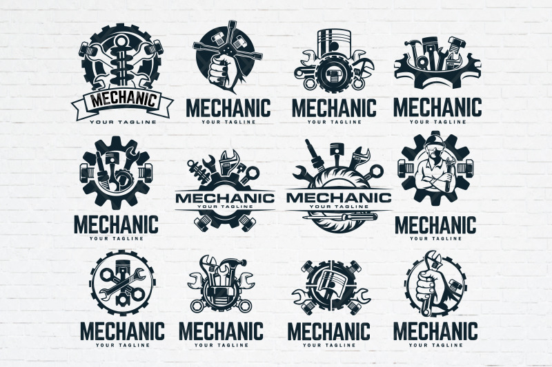 mechanic-repair-tools-logo-bundle