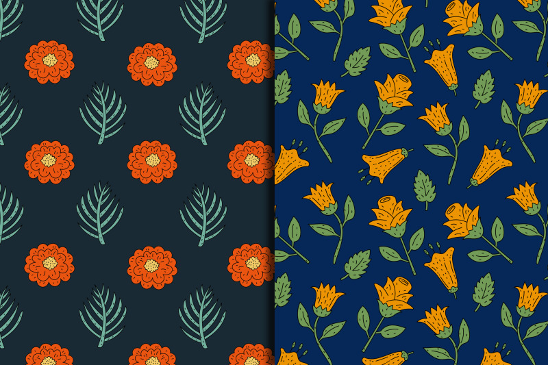 vintage-flower-garden-seamless-patterns