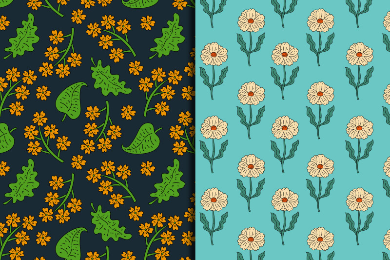 vintage-flower-garden-seamless-patterns