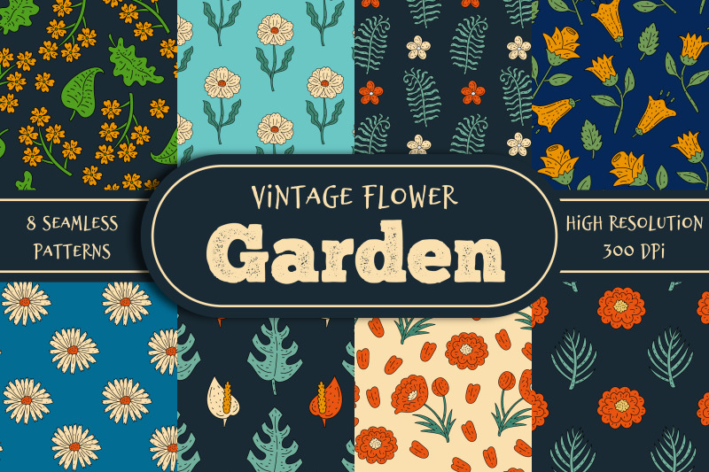 vintage-flower-garden-seamless-patterns