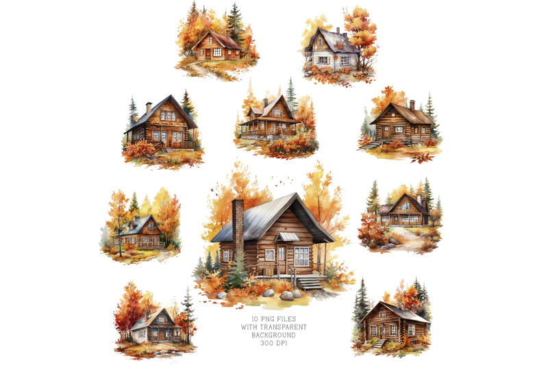 autumn-log-cabin-in-the-woods