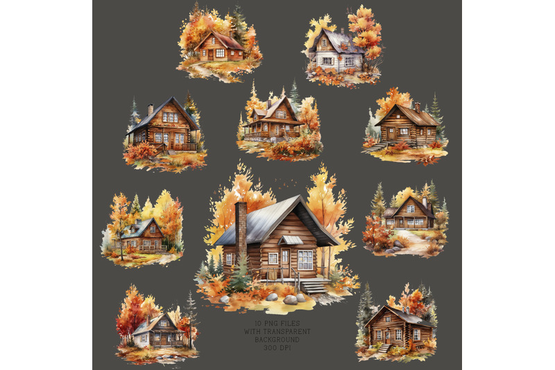 autumn-log-cabin-in-the-woods