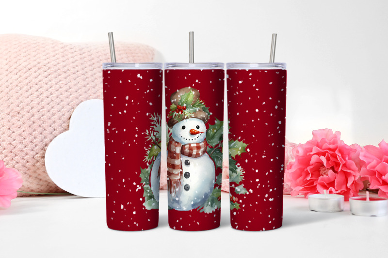 watercolor-snowman-christmas-tumbler-sublimation