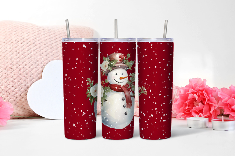 watercolor-snowman-christmas-tumbler-sublimation