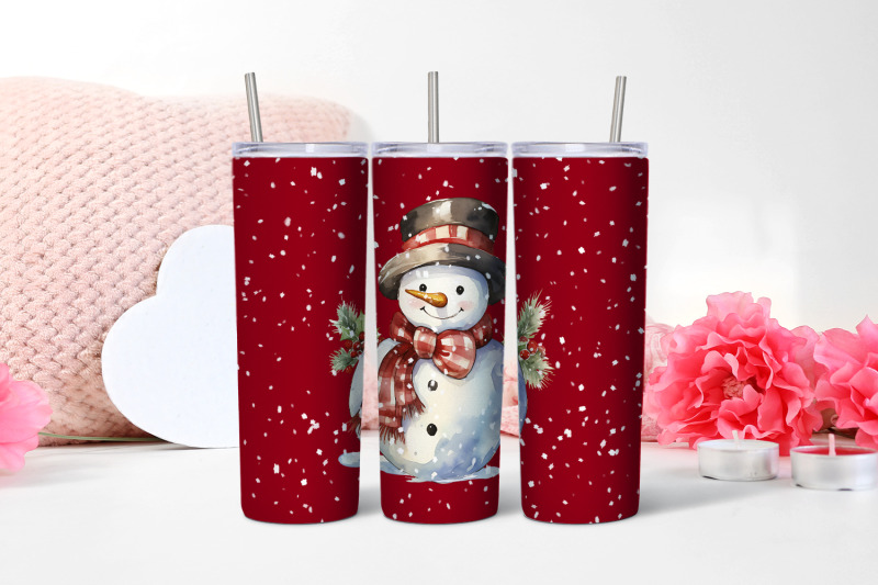 watercolor-snowman-christmas-tumbler-sublimation