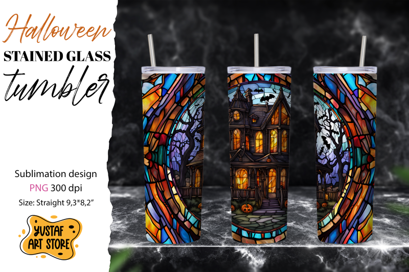 halloween-house-design-halloween-stained-glass-tumbler-wrap