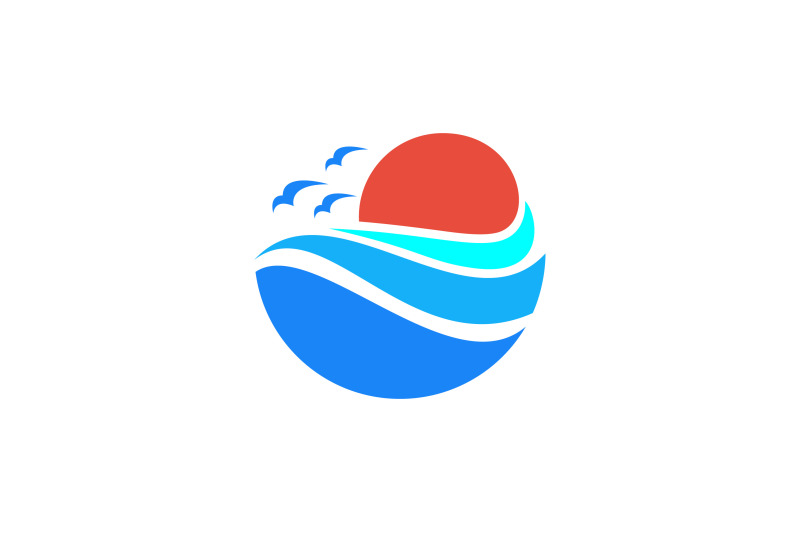 ocean-and-bird-vector-template-logo-design