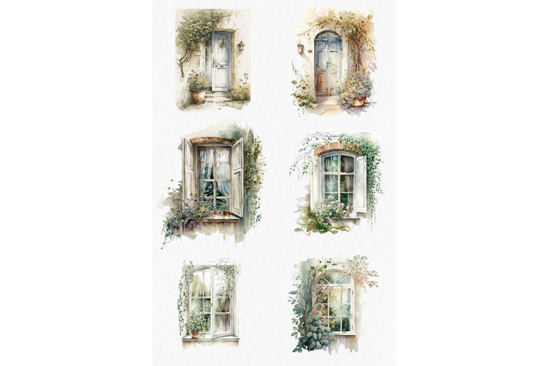windows-and-doors-watercolor-clipart-png