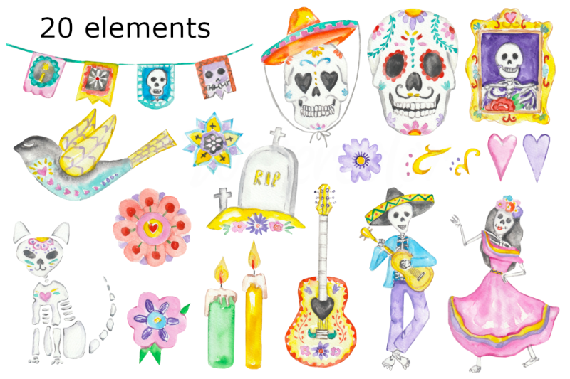 day-of-the-dead-watercolor-clipart