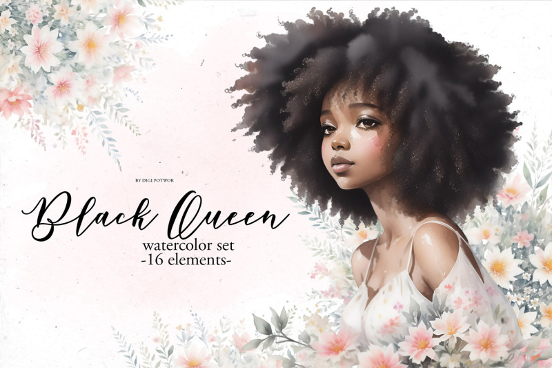 black-queen-beautiful-watercolor-set