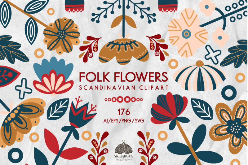 folk-scandinavian-flowers-and-leaves