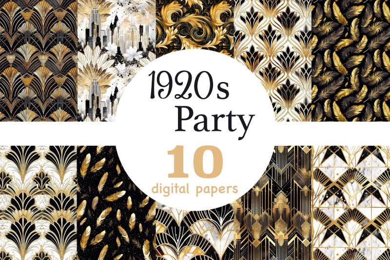 1920s-party-papers-black-and-gold-foil