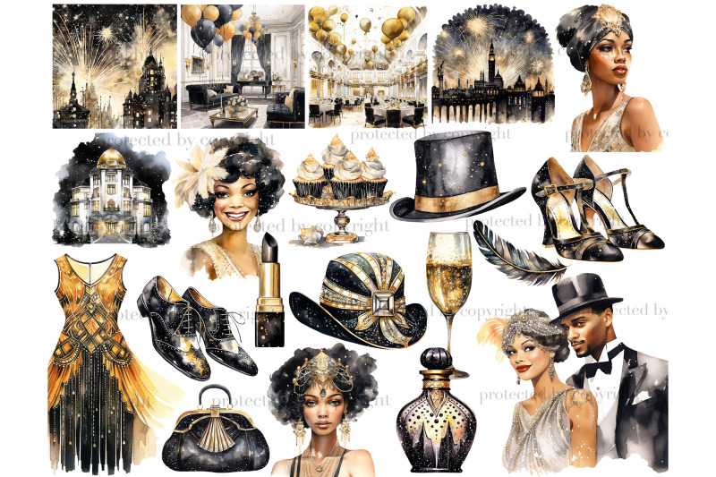 1920s-party-black-clipart-happy-new-year-2024-png