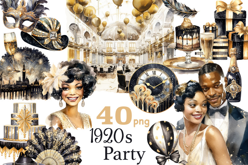 1920s-party-black-clipart-happy-new-year-2024-png