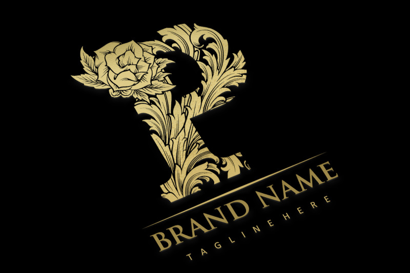 flourish-style-elegant-gold-engraved-p-monogram-letter-logo