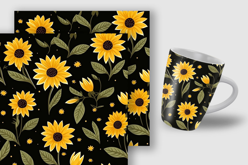 cute-sunflowers-seamless-pattern-digital-papers