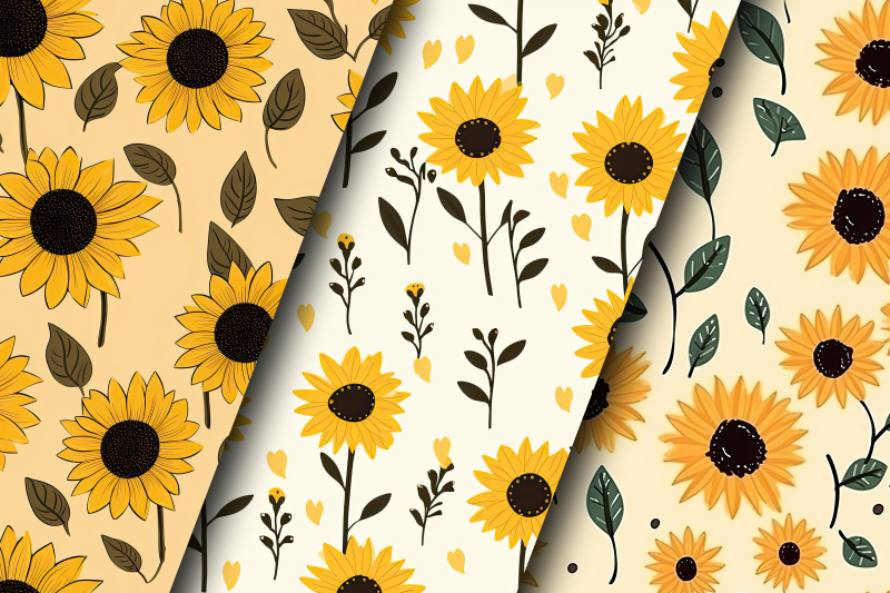 cute-sunflowers-seamless-pattern-digital-papers