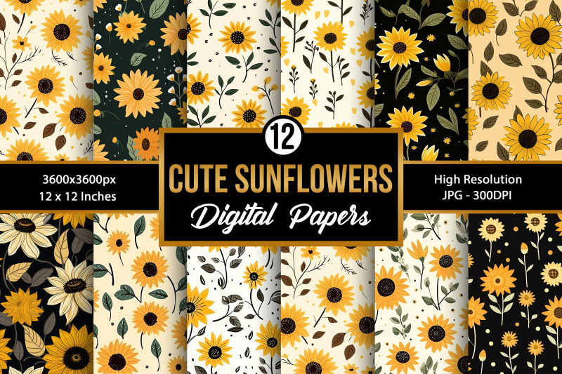 cute-sunflowers-seamless-pattern-digital-papers