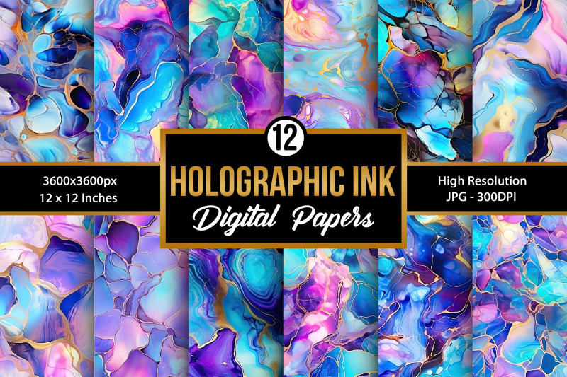 holographic-alcohol-ink-digital-papers