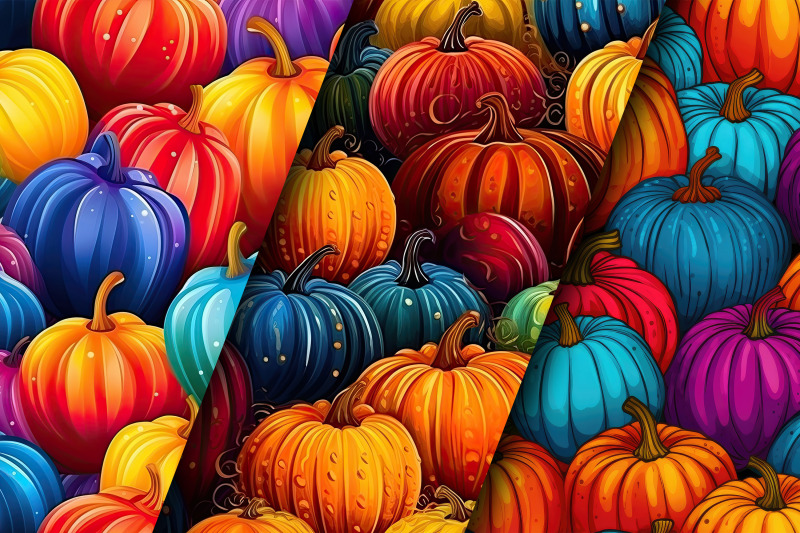 rainbow-pumpkins-seamless-pattern-digital-papers