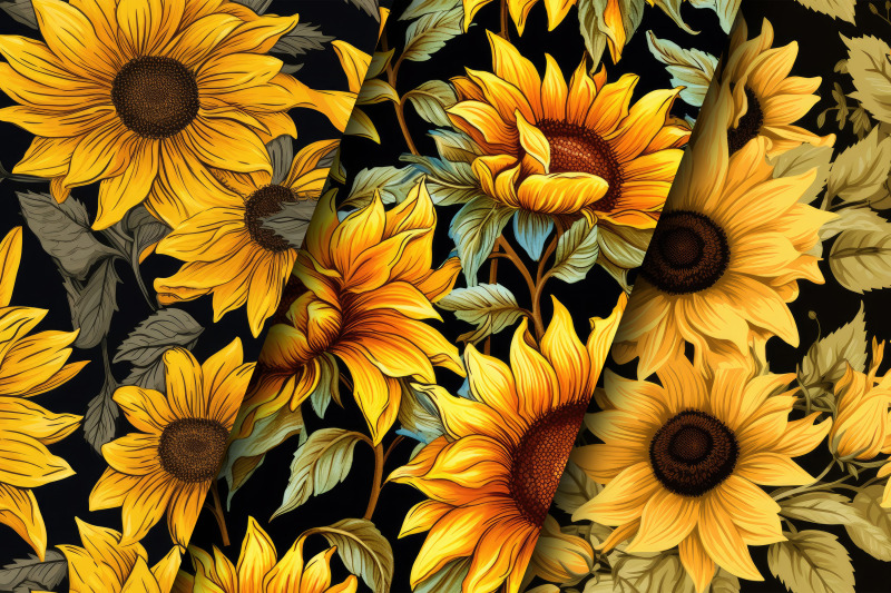 meadow-sunflowers-digital-paper-backgrounds