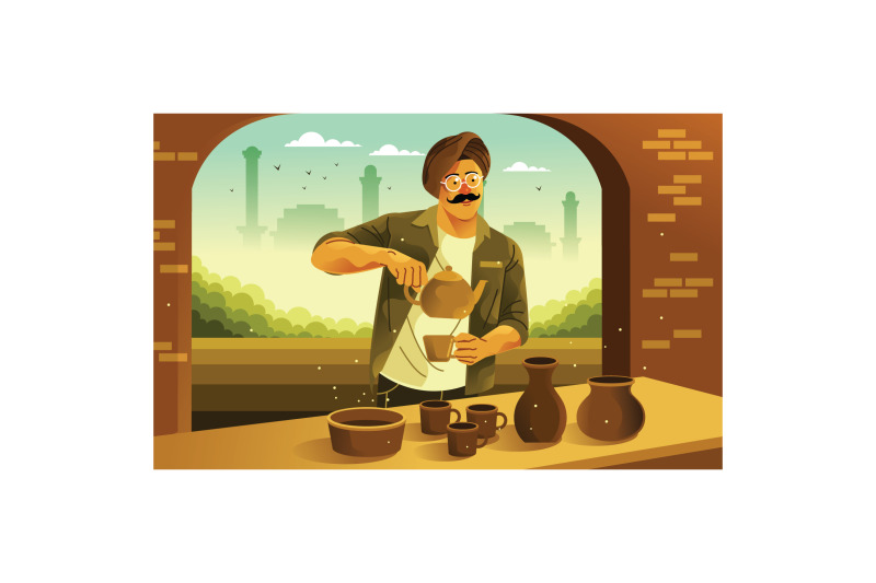 indian-man-making-masala-chai-tea-illustration