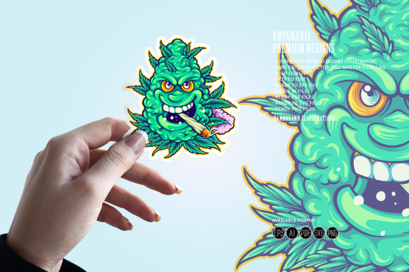goofy-green-monster-weed-bud-smoking-cannabis