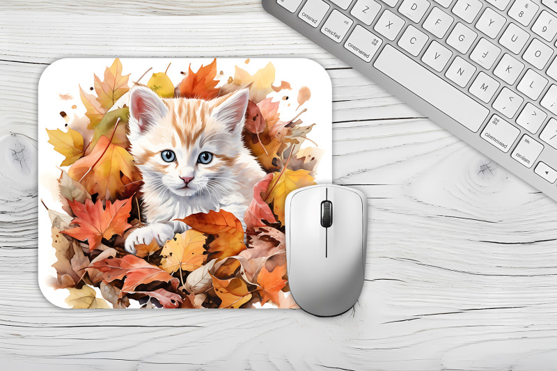 funny-cute-white-cat-mouse-pad