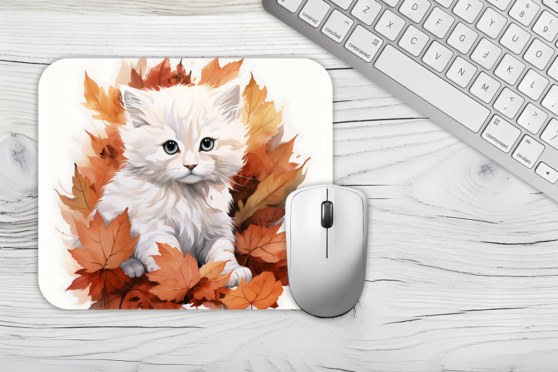 funny-cute-white-cat-mouse-pad