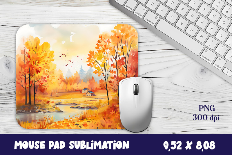 autumn-mouse-pad-sublimation-fall-scenery-mouse-pad-png