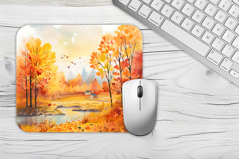 autumn-mouse-pad-sublimation-fall-scenery-mouse-pad-png