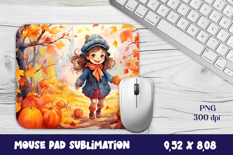 fall-mouse-pad-sublimation-girl-mouse-mat-design