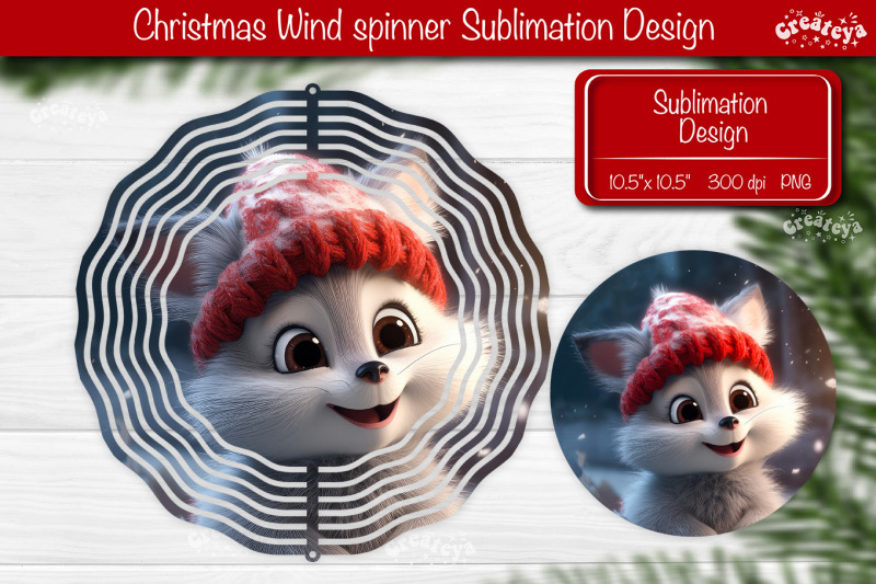 round-christmas-wind-spinner-cute-animals-sublimation-designs-png