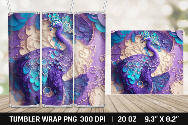 3d-peacock-tumbler-sublimation-png-tumbler-wrap-png-sublimation